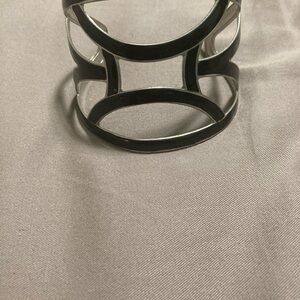 Silver and Black Women's Cuff Bracelet